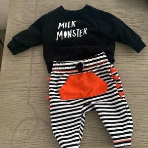 Cat & jack 0-3M milk monster outfit